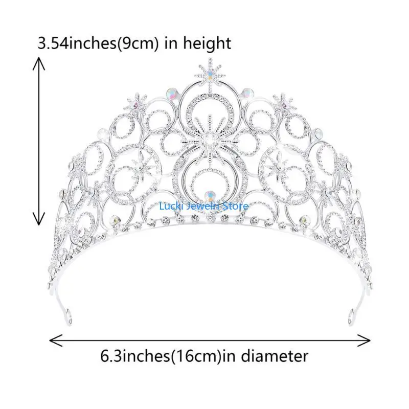 193E Exquisite Tiaras Women Crystal Crown Princess Headpiece for Bridal Parties and Birthday Celebrations