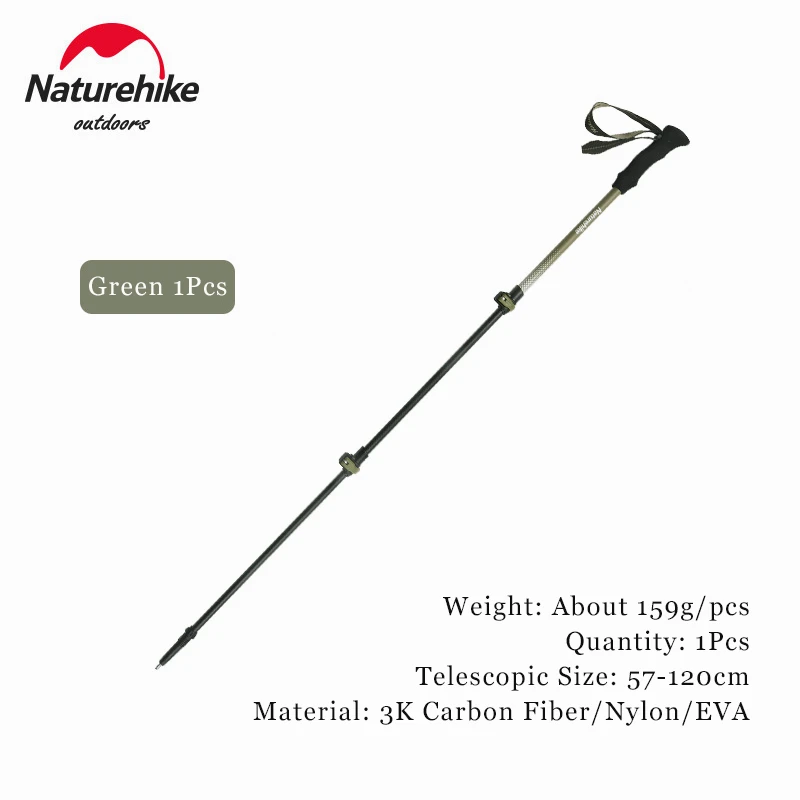 Naturehike Outdoor Ultralight Trekking Poles Carbon Foldable Telescopic Pole Hiking Camping Portable 3 Section Trekking Sticks
