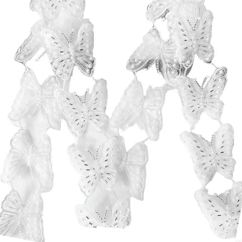49mf sequestri eleganti Appliques Abbellimenti pizzo farfalla Patch decorativi