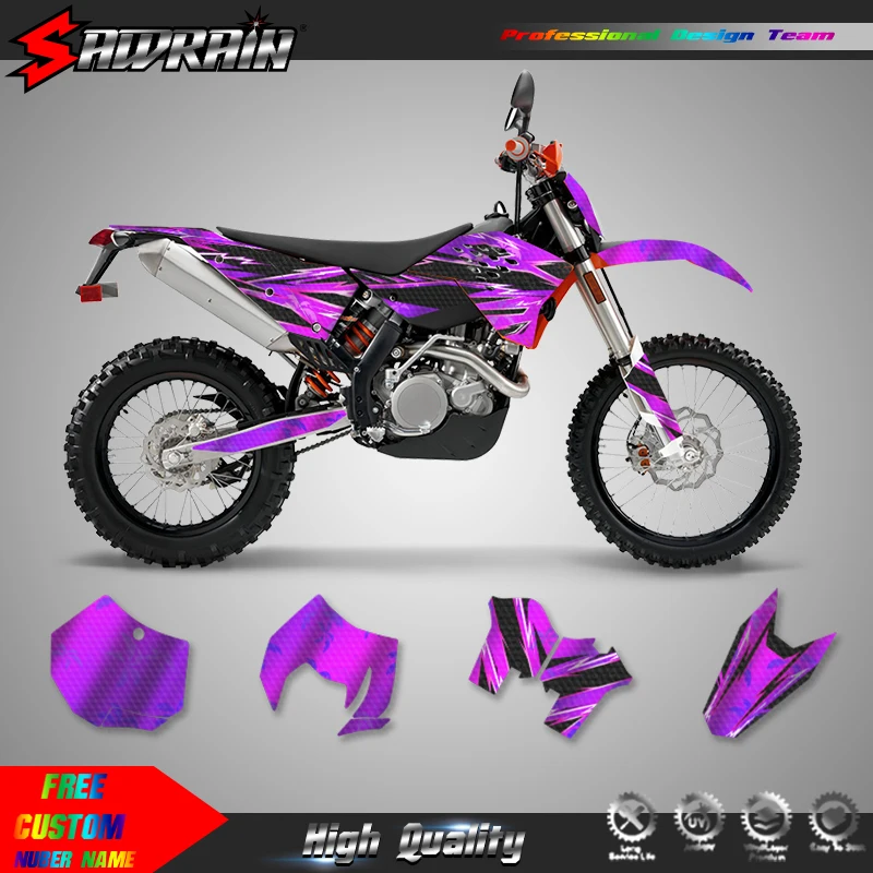 Sawrain For KTM 07-10 SXF 08-11 EXC Motorcycle Sticker Custom Team Graphics Decals Kit