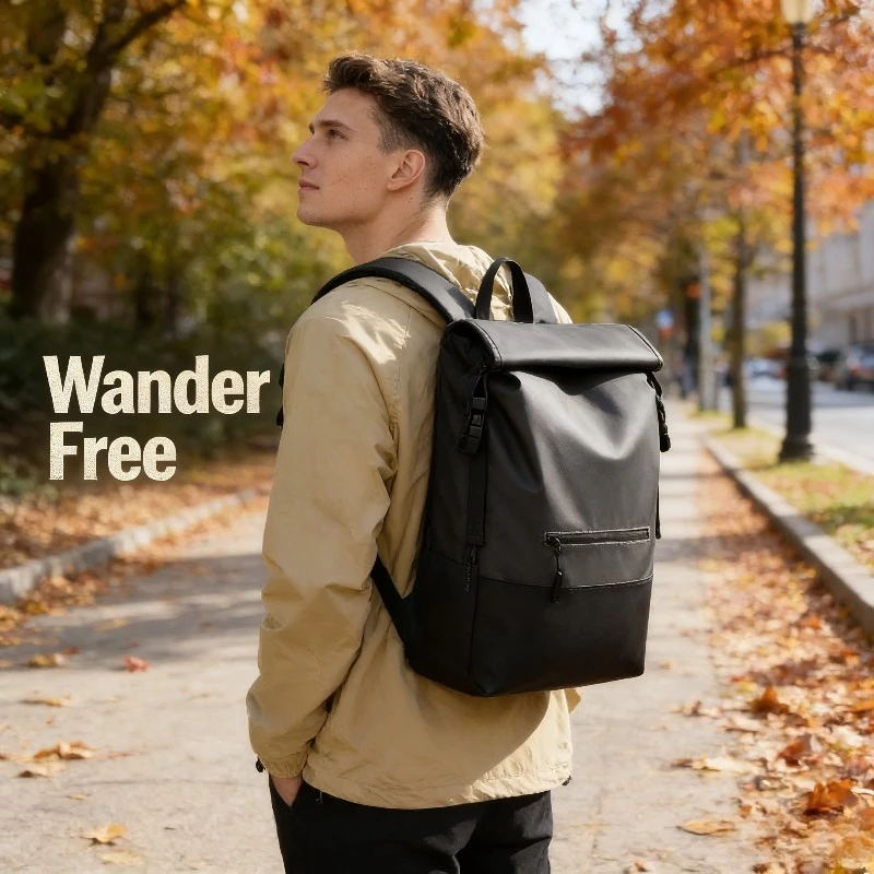 

Mens Roll Top Backpack Stylish Premium Quality Spacious for Business Trips Travel Daily Use Best Seller