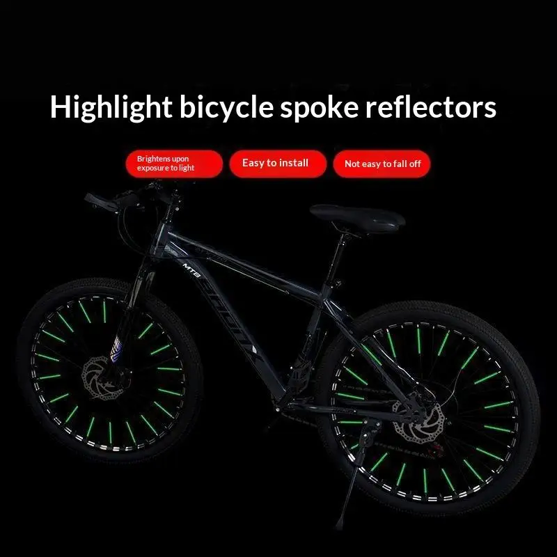 New Reflective Bike Spoke Covers 0.2'' Soft Plastic Cuttable Spoke Reflector Skins for All Bikes Night Riding Protection