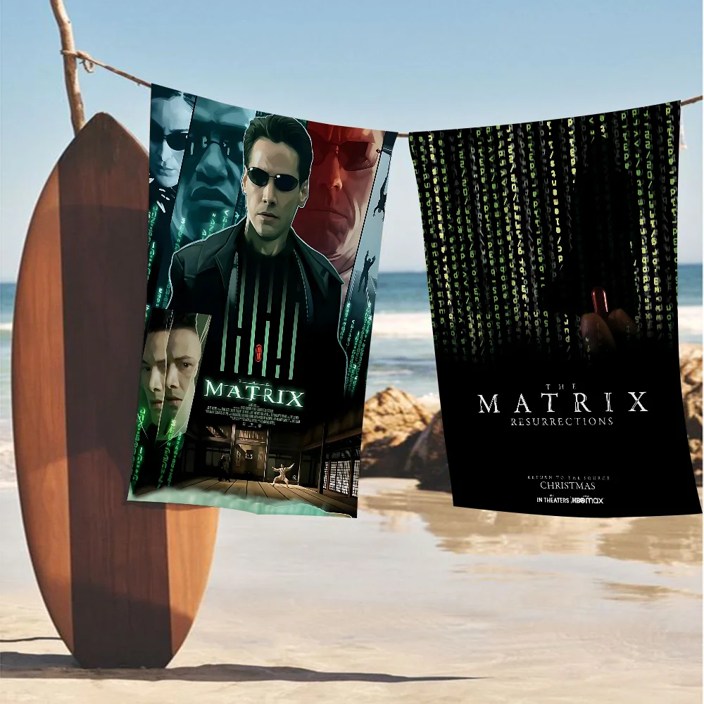

1pc The Matrix Microfiber Printed Beach Towel Mountain Climbing Yoga Beach Swimming Running Absorbent Soft Towel
