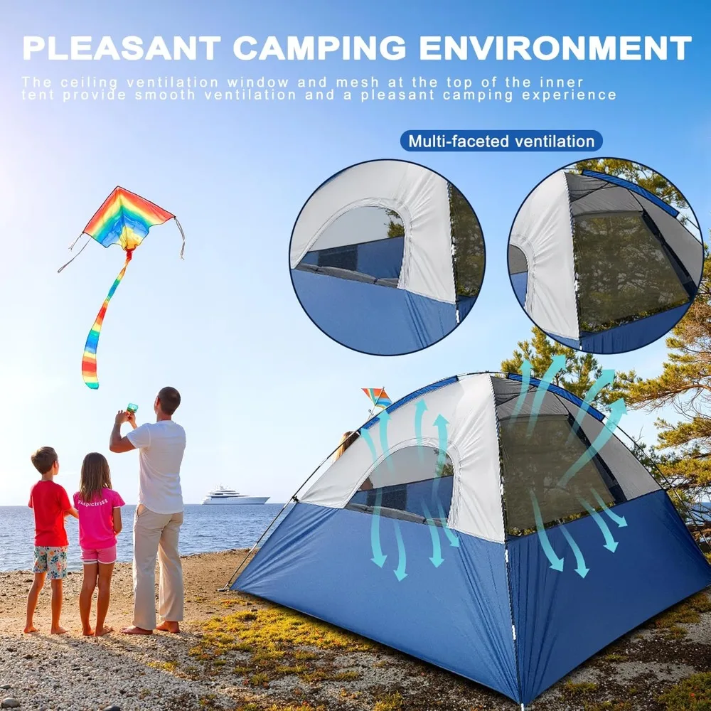

Camping Tent 2-Person Dome Waterproof Double Layer Windproof Can be Used for Outdoor Hiking Traveling Fishing