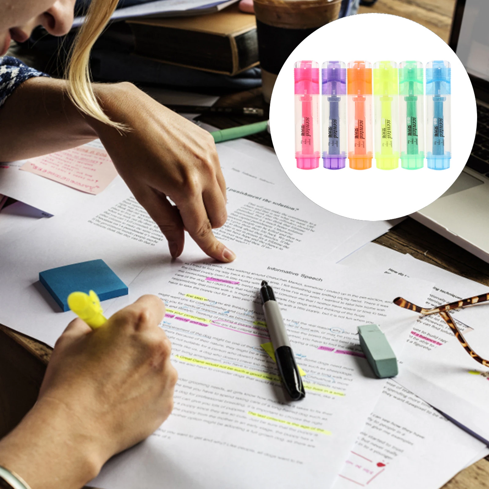 

6pcs Highlighter Fluorescent Liquid Chalk Pen Light Color Maker Painting Drawing Pens for Whiteboard