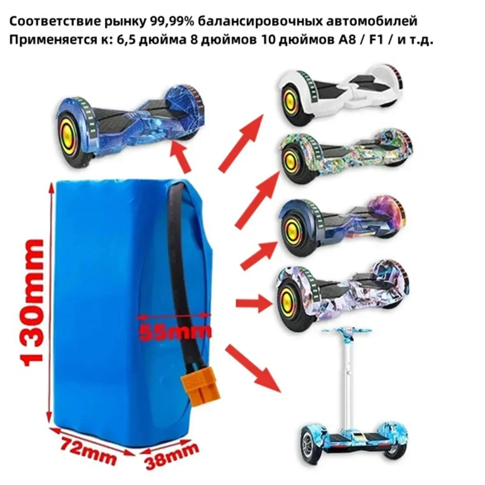 NEW Genuine 36V 10S2P Lithium Packs 4400mAh-12000mAh Long Range Recharge Cells For Self Balance Scooter Hoverboard Unicycle Kit view 3