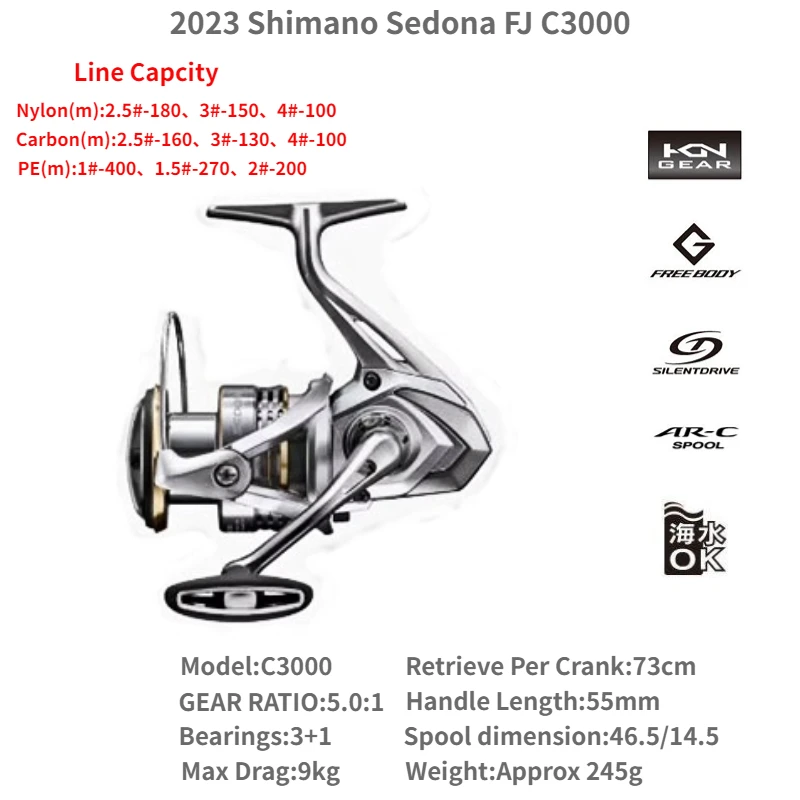 2023 SHIMANO SEDONA FJ 500 1000 C2000S C2000SHG 2500HG C3000HG