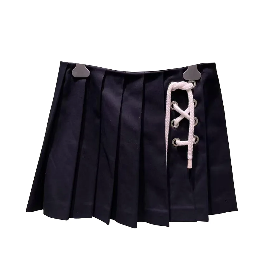 2025 início da primavera novo preto curto saia plissada cinta design fino estilo universitário saia feminina y2k saia