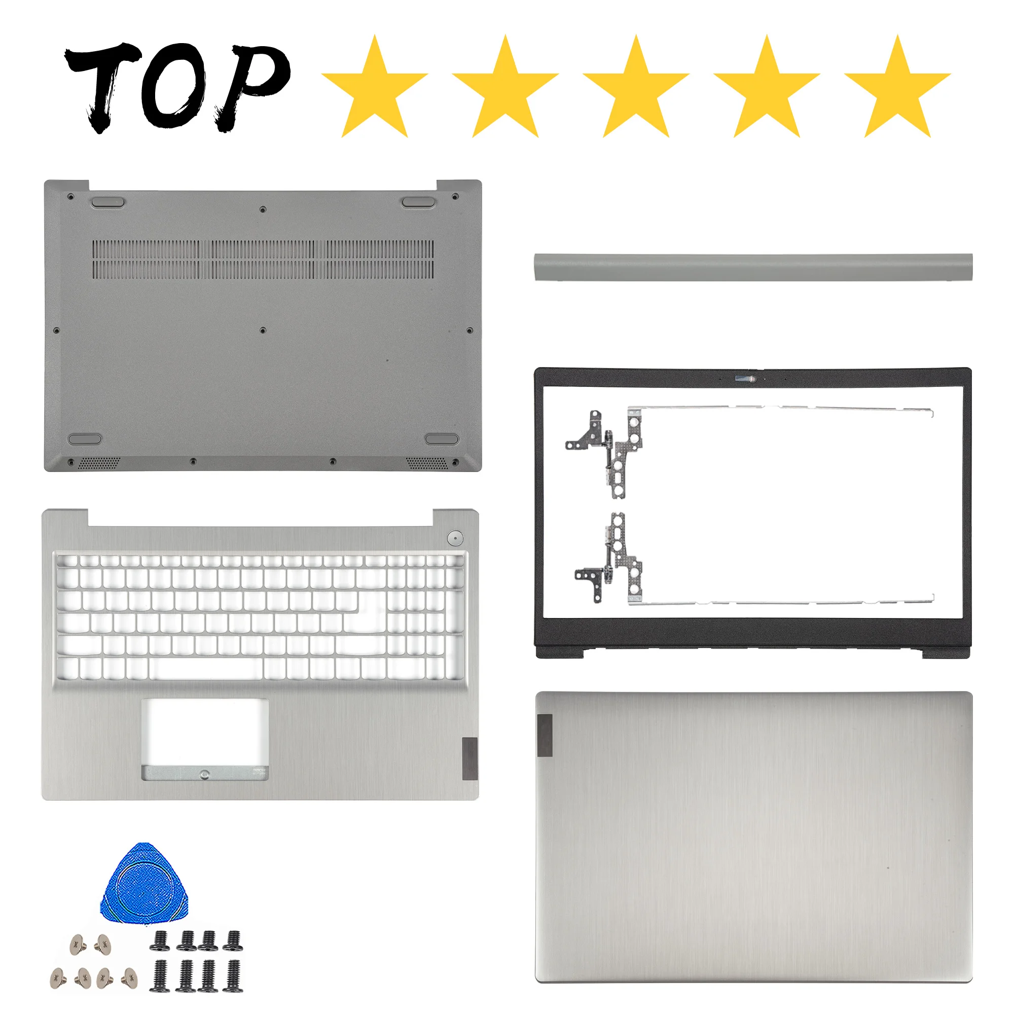 

Laptop Housing Case For Lenovo Ideapad 3 15IIL05 15ARE05 3-15ADA05 15IML05 15ITL05 2020LCDBack Cover Bezel Bottom Hinges silvery