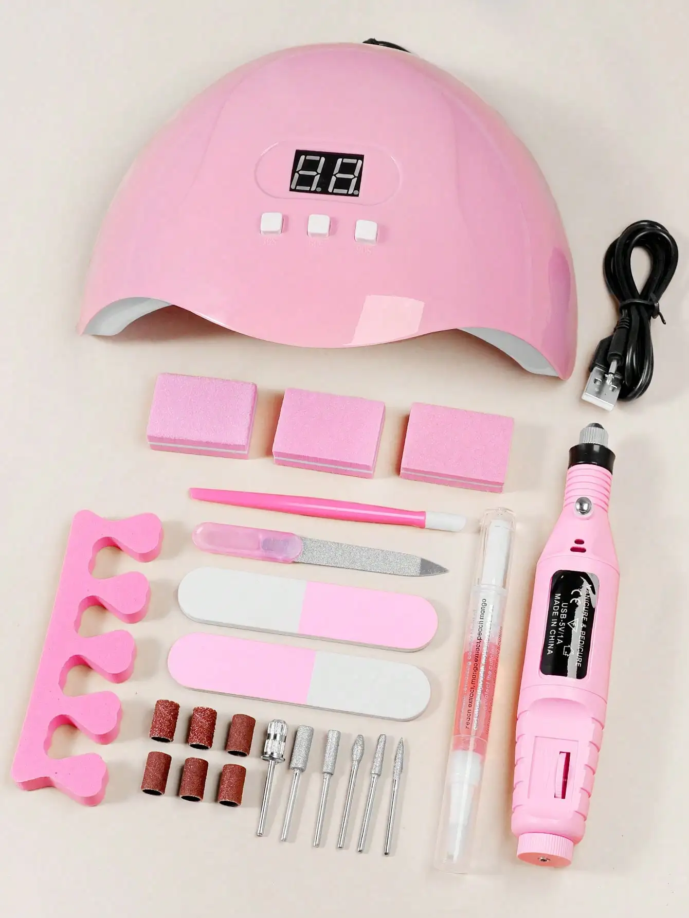 

Professional Nail Salon Set,Nail Art Tool Set, Nail Art UV Lamp, Gel Nail Polish Glue Drying Machine, Electric Nail Drill,Electric Nail Drill Bits, Nail File, Finger Divider, Manicure Pedicure Nail Art Kit ,Premium Mani-Pedi Tools For Woman Gift