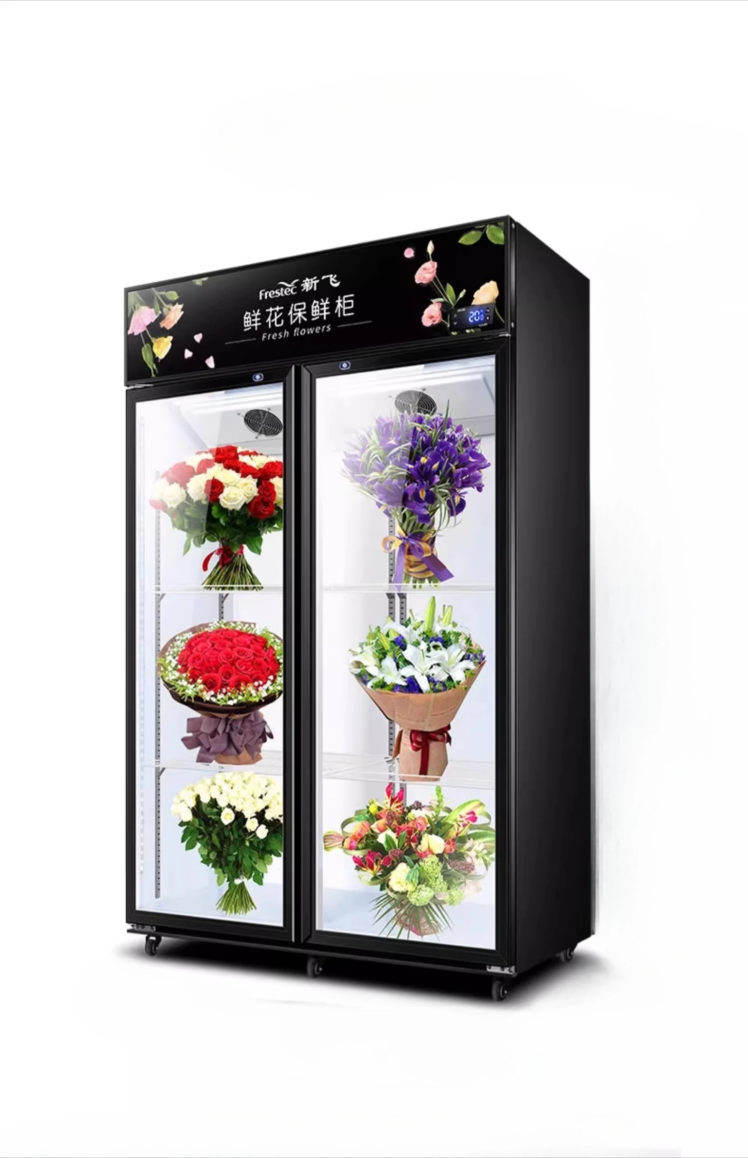 

Xinfei flower commercial refrigerated fresh-keeping flower shop bouquet display vertical air-cooled freezer Internet flower