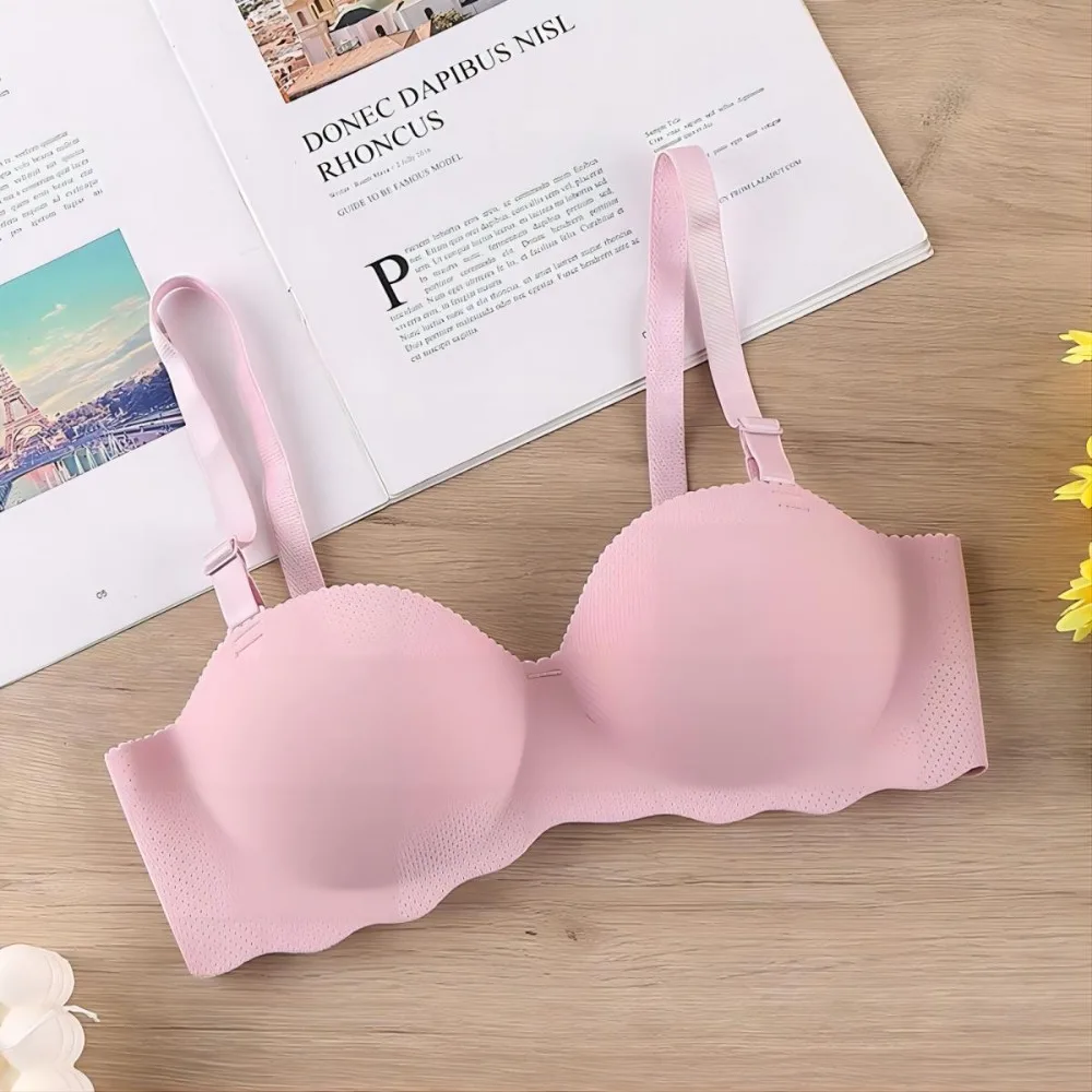 

Sexy Comfort Seamless Bra Candy Color Adjustable Pushup Bra Lifting Anti-sagging Back Smoothing Bras for Women Women