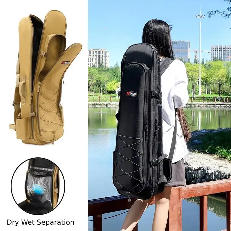 

Сумка для удочки 100/120 см, рыболовная приманка, рюкзак, двухслойный уличный рыболовный инструмент на плечо, большая тактическая сумка для хранения