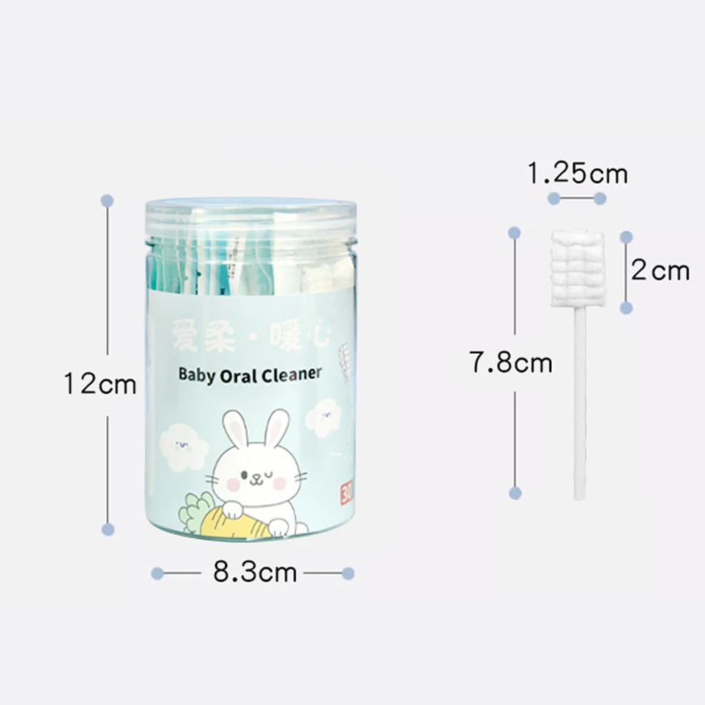 60pcs Baby Mouth Cleaning Stick Disposable Detergent Milk Tooth Veil Toothbrush Baby Tongue Wash Teeth Dental Care for Elderly