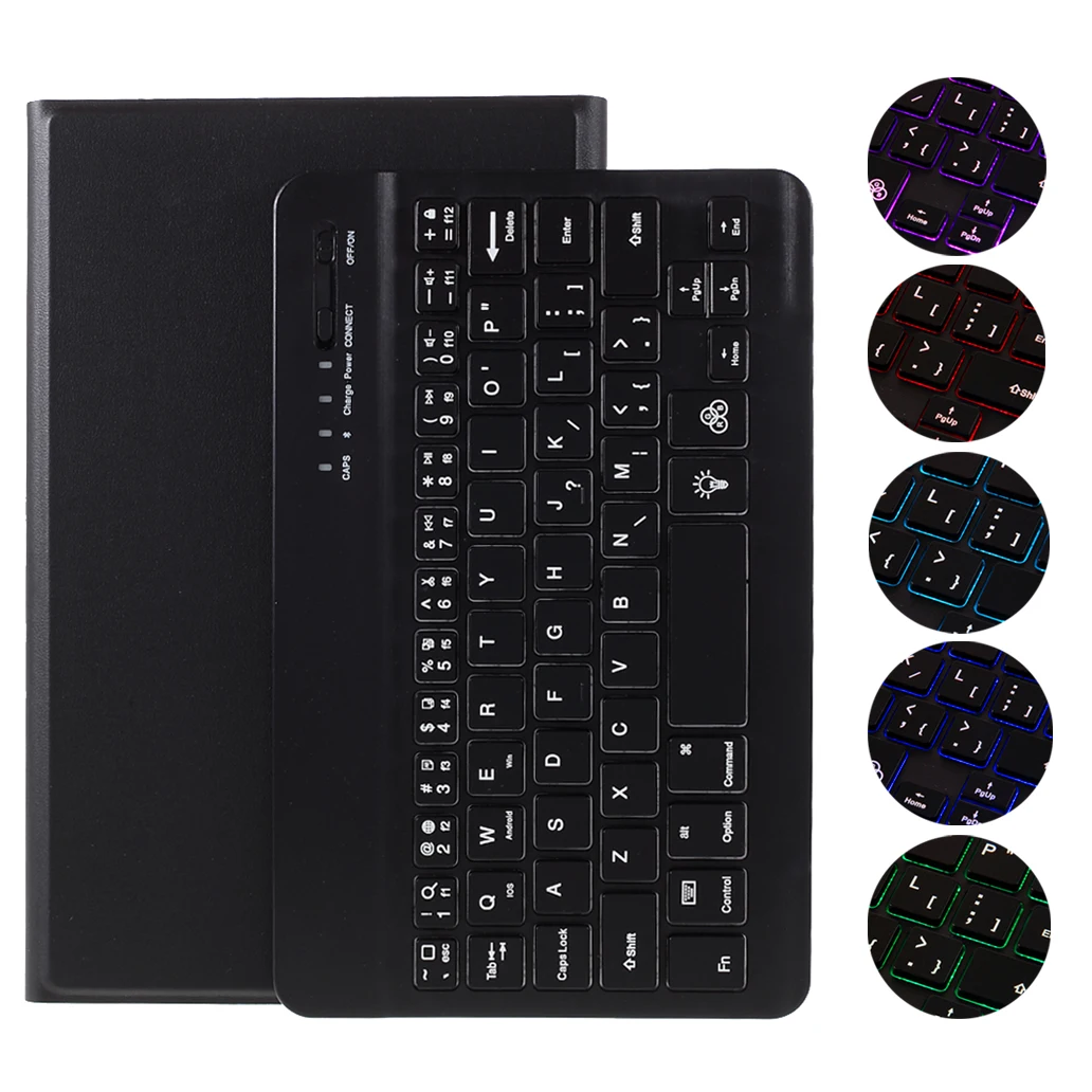 

A220S 2 in 1 Bluetooth-compatible Keyboard Stand Smart Leather Tablet Shell Case with Backlight for Samsung Galaxy Tab A7 Lite 8