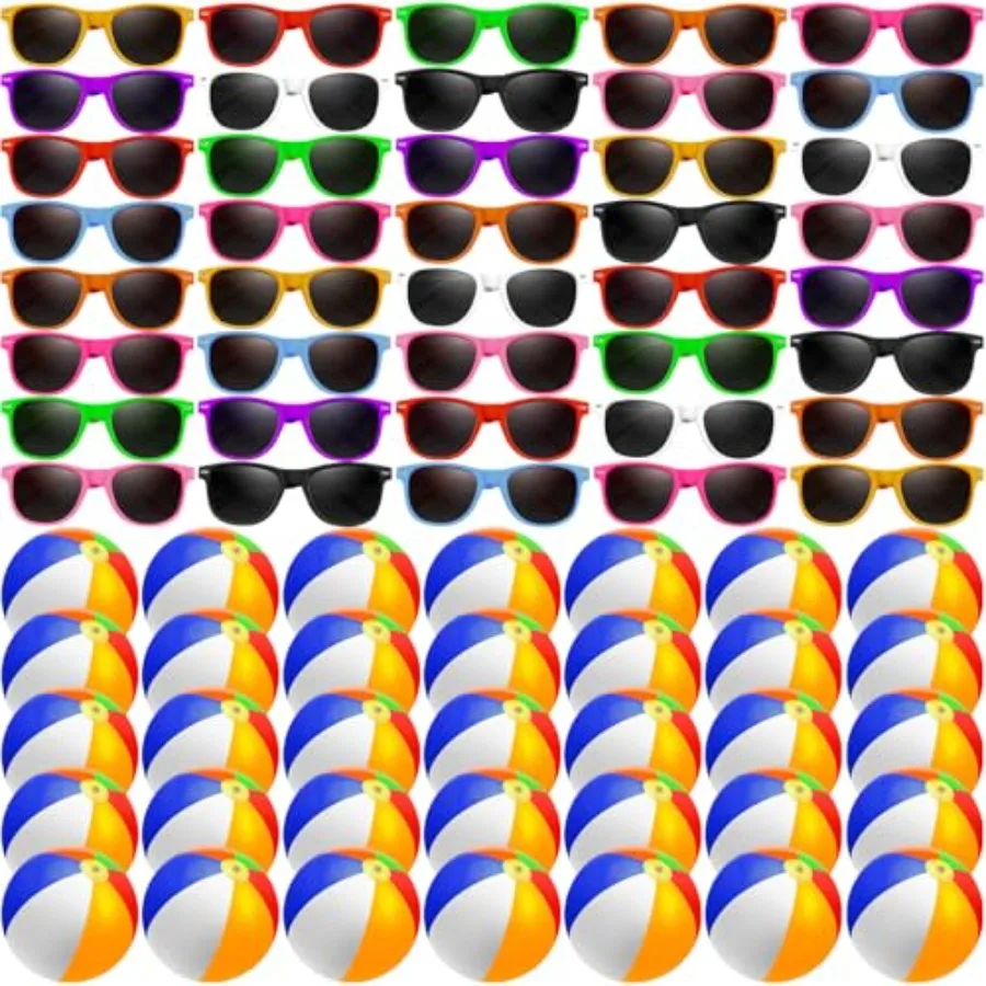 

Pcs Sunglasses Beach Balls Bulk Party Favors for 40Pcs Neon Sunglasses 40Pcs 12" Beach Balls Kid Boys Girls Graduation Party Su