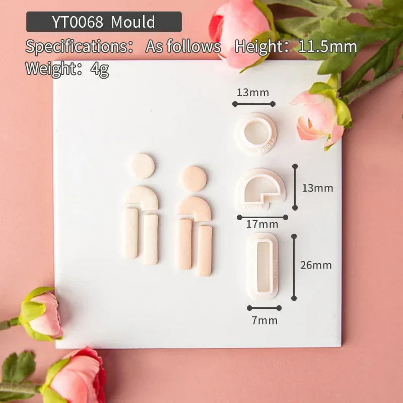 3pcs/set Geometric Shape Clay Molds Simple Circular Combination Dangle Clay Cutters for DIY Jewelry Pendant Earrings Making