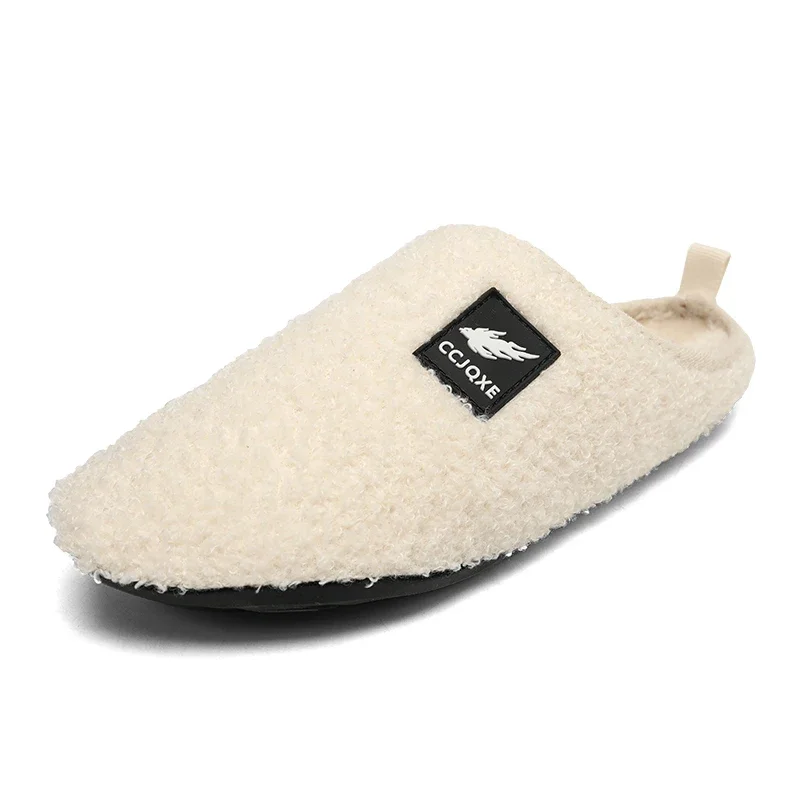 

Fashion Winter Soft Sole Comfortable Mens Indoor Floor Antiskid Slides Bedroom Warm Plush Slippers Male Home Casual Cotton Shoes