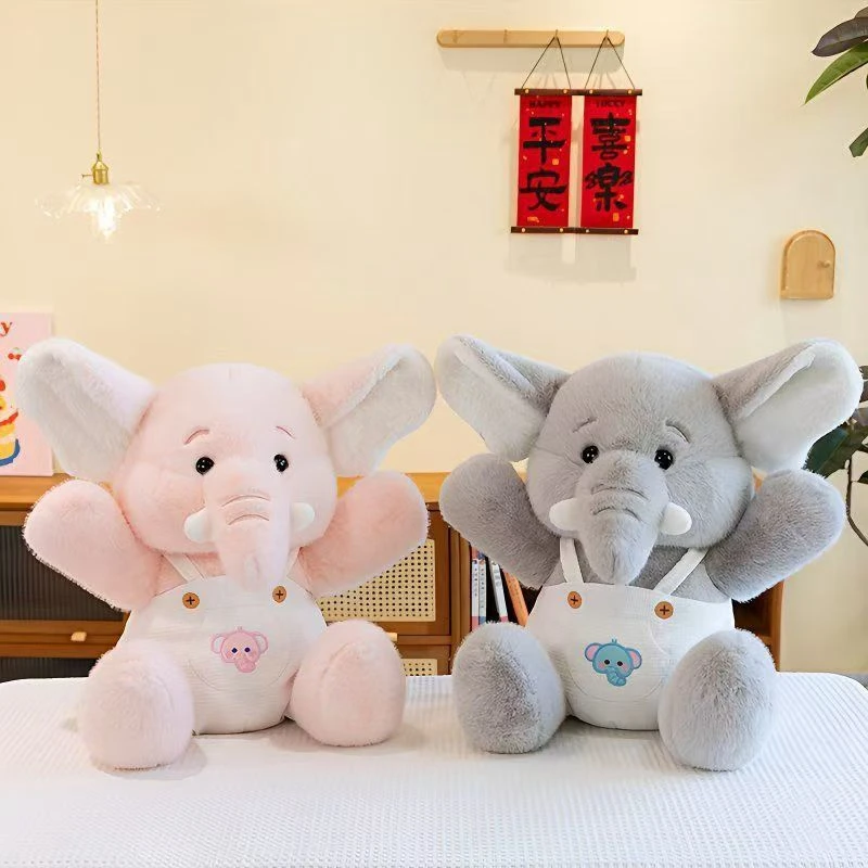 23 ซม.กระเป๋าเป้สะพายหลังสไตล์ใหม่ช้างตุ๊กตาของเล่นขนาดเล็กตกแต่งตุ๊กตาช้างสัตว์วันเกิดและคริสต์มาสของขวัญเด็ก