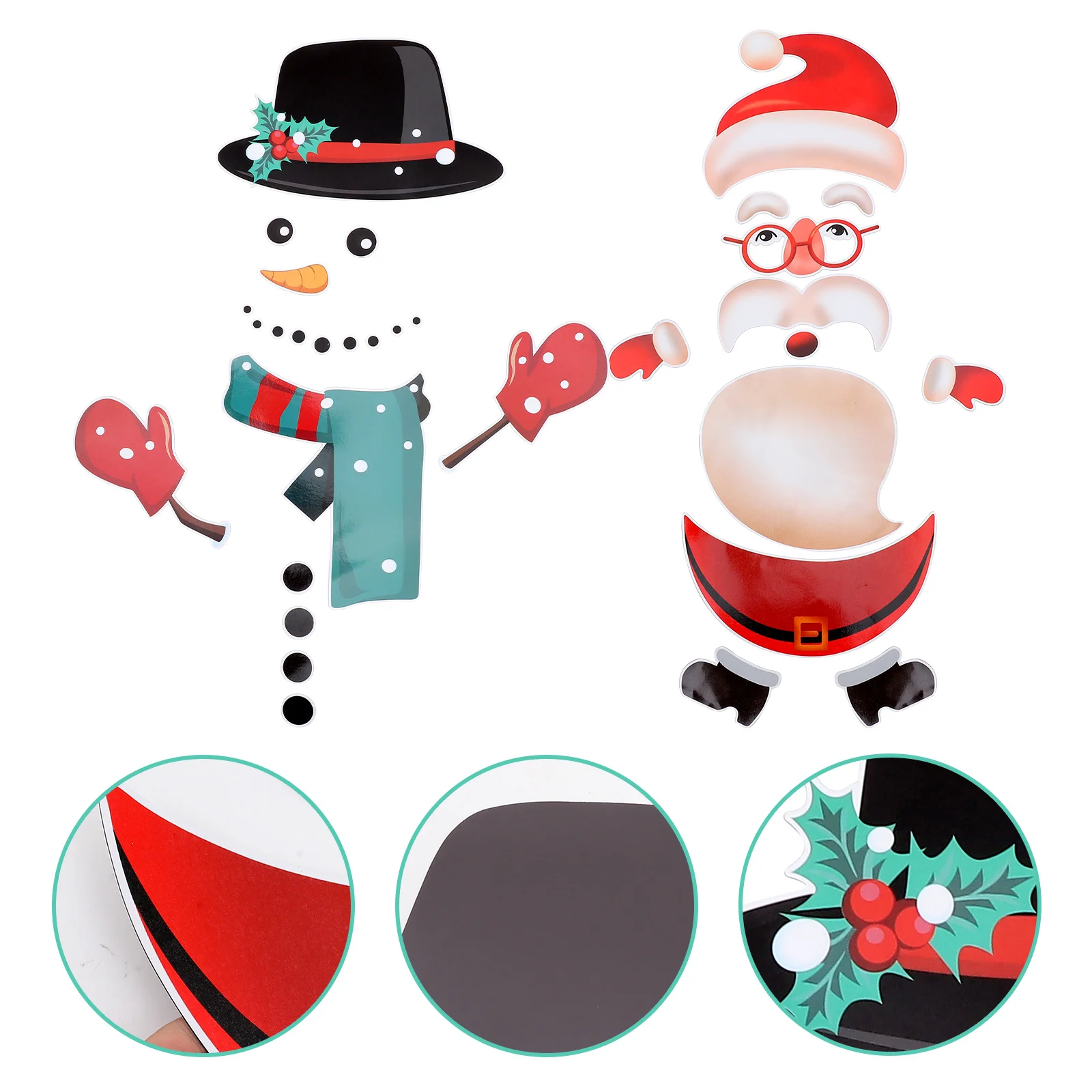 

2Sets Christmas Fridge Magnetic Decorative Stickers Snowman Decals Xmas Party Fridge Magnet Gifts Kitchen Freezer Decor