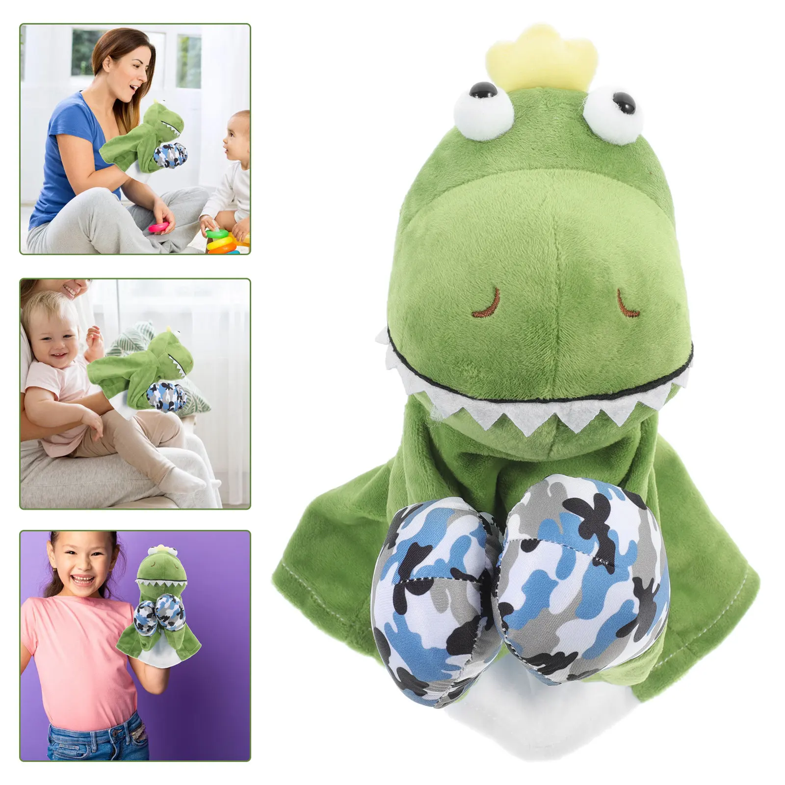 Interactive Boxing Animal Hand Puppet with Sound Soft Stuffed Cartoon Hand Puppet Early Education Parent Child Play Role-Play