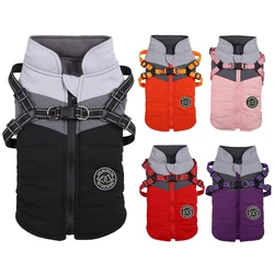 Ropa cálida de invierno para mascotas con arnés, chaqueta impermeable para perros pequeños y medianos, chaleco para Chihuahua, trajes de Bulldog Francés