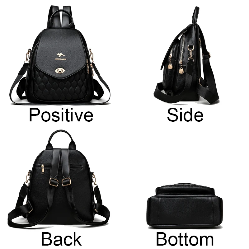 Retro Women Sac A Dos Female Pu Leather Backpacks Purses Designer Ladies Large Capacity Mochilas Rucksacks Wysokiej jakości Bookbags