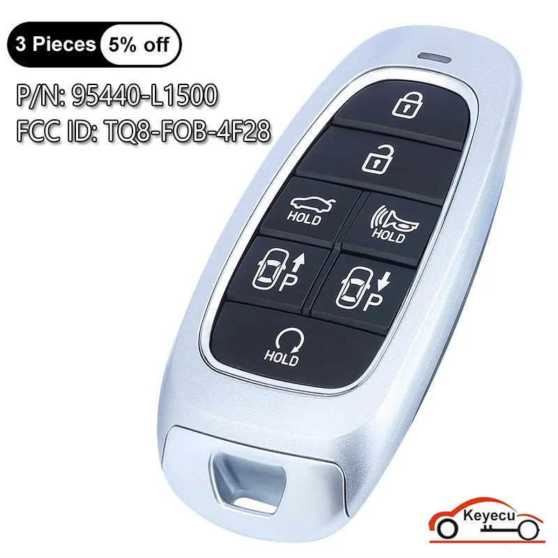 

KEYECU 7 Buttons 433MHz ID47 Chip for Hyundai Sonata 2020 2021 2022 Auto Smart Remote Control Key Fob 95440-L1500 TQ8-F08-4F28