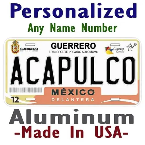 Acapulco Guerrero Mexico Any Name Personalized Novelty Car License Plate Aluminum
