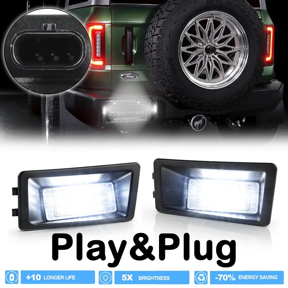 

OEM 18SMD LED Backup License Number Plate Light for Ford Bronco Sport 2021-2023 Reverse Reflector Warning Tag Lamp 6000K