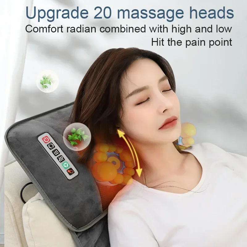 Jinkairui Electric Massage Mattress Full Body Kneading Vibrating Heating For Lumbar Neck Back Relief  Home Office Health Care