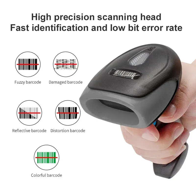 U20 1D/2D Supermarket Barcode Reader USB Wired Handheld Warehouse Bar Code QR Code Scanner CMOS Image High-speed Decoding