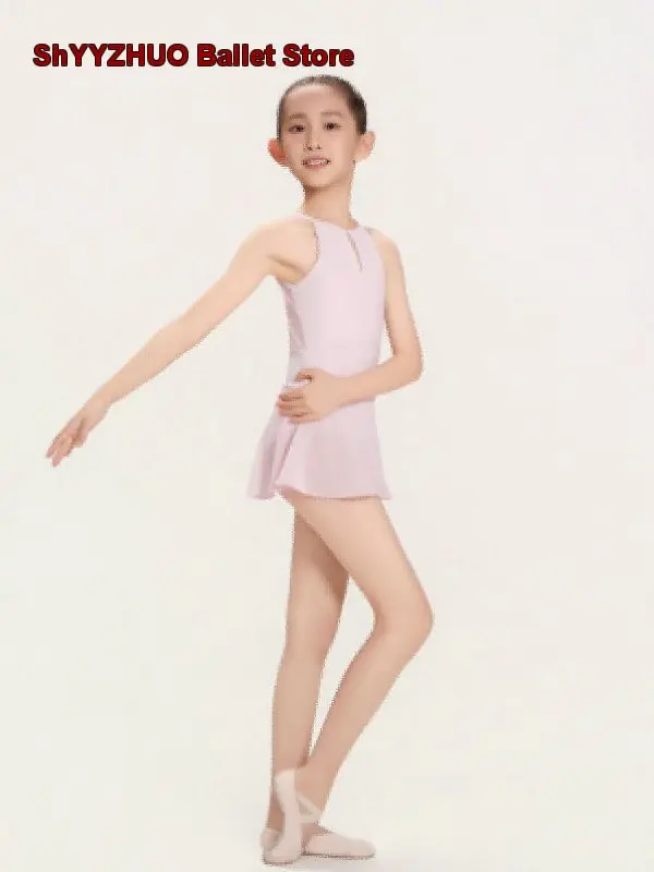 Women's Adult Ballet Leotard Spaghetti Strap Halter Neck Gentle Skirted Leotard Dance Basic Training Body Suit Watercolor