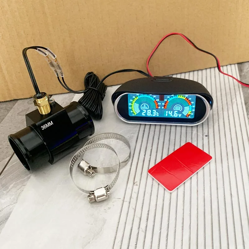 2in1 LED Digital Car Temperature Meter Water Temp Gauge with Engine Overheat Alarm And Voltage Monitor for Car Truck 12V 24V ﻿