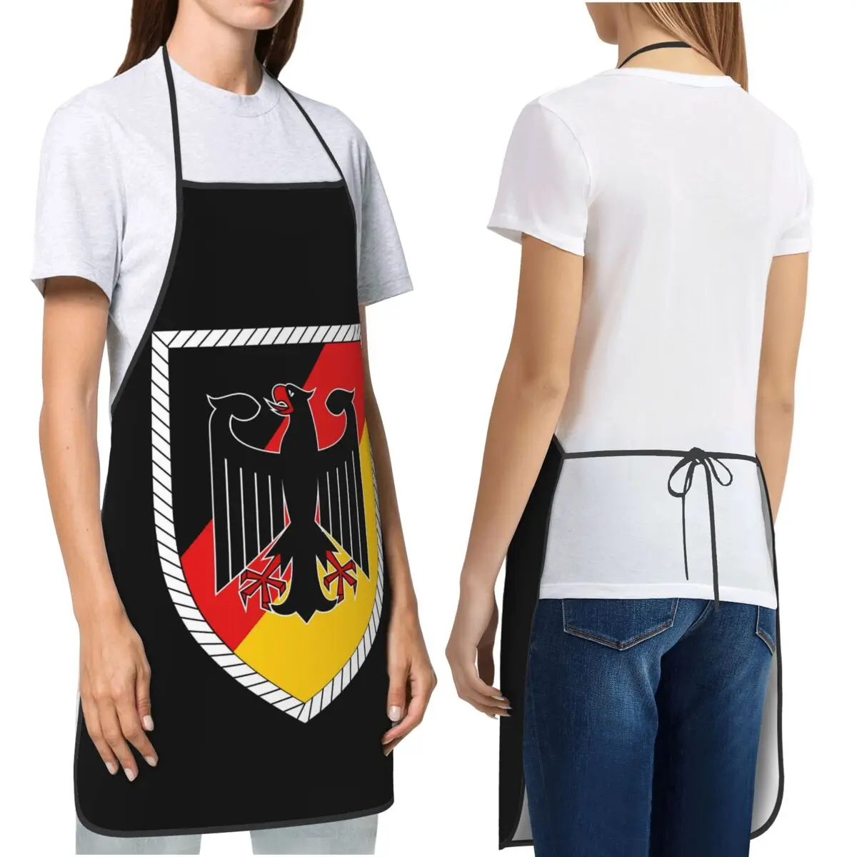 German Coat Of Arms Empire Flag Apron Chef Cooking Cuisine Tablier Bib Kitchen Cleaning Pinafore for Women Men Painting