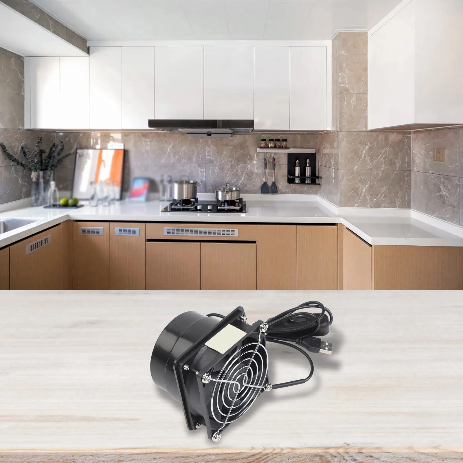 

Вытяжной вентилятор Маленькая и простая вытяжка USB обеспечивает кухонную вентиляцию USB-вытяжку с регулируемой скоростью Кухонные аксессуары