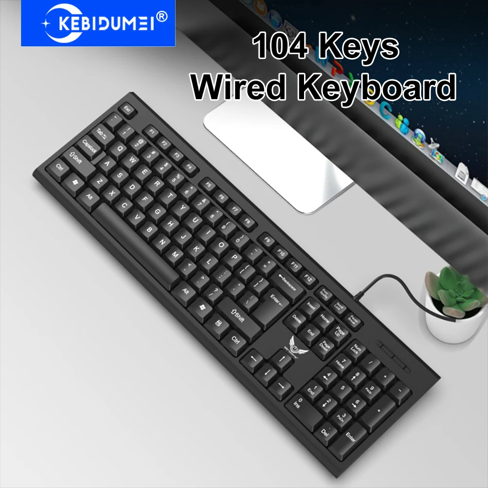 

USB Wired Keyboard 104 Keys Wired Standard Keyboard Gaming Keyboard Membrane Keyboard Ergonomic keyboard For PC Laptop Macbook