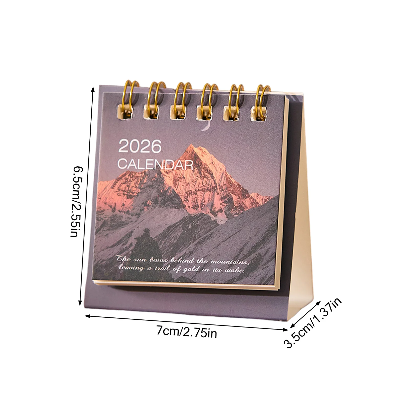 2026 Mini Desk Calendar Starlight Theme Simple Coil Small Portable Monthly Planner with Triangular Base for Home Office School
