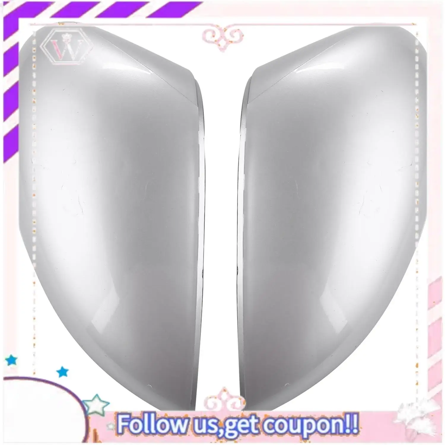 

Easy To Use 1 Pair Left/Right Silver Rearview Side View Mirror Replacement Cover Cap Case Shell For Ford For Fiesta Mk7 2008 200