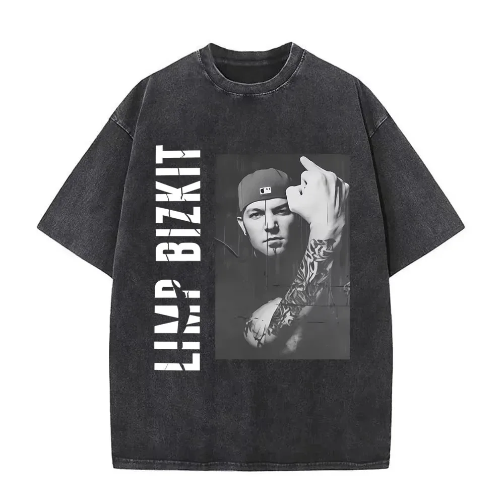 

Футболка унисекс с графическим принтом Limp Bizkit (рок-группа), винтажная, в стиле стритвир, хип-хоп, повседневная, оверсайз, с эффектом потертости