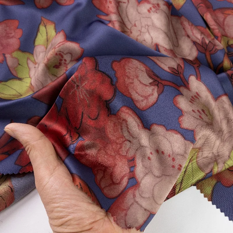 1meter Stretchy Faux Silk Satin Fabric Soft Breathable Lightweight for Summer Dress Qipao Shirt Gown Pajama Fabrics for Sewing