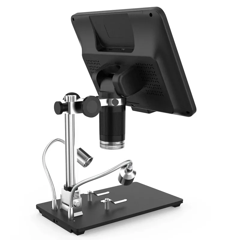 AD208S Digital Microscope 8.5 Inch LCD Display Screen 5X-1200X 1280 * 800 Adjustable 1080P Scope Soldering Tool Two Fill Lights