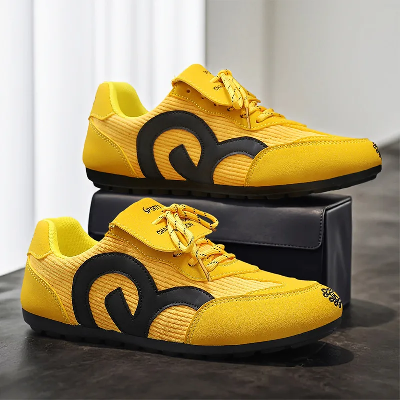 

Fashion Yellow Man Sneakers Large Size 46 Autumn Low Cut Casual Sneaker For Men Flat Lace Up Men's Sports Shoes chaussure hommes
