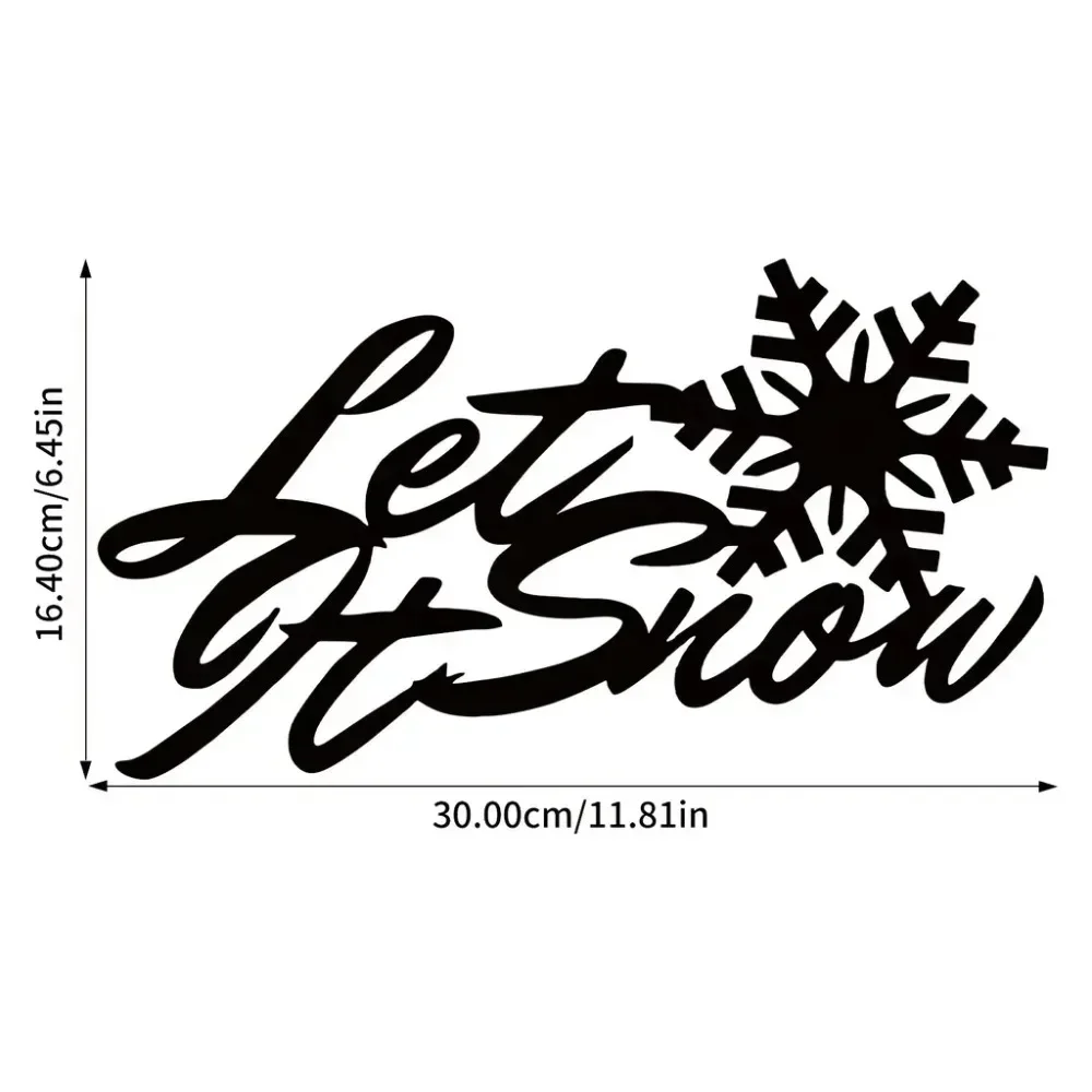 Gorgeous 1pc Let It Snow Metal Sign – Stunning Snowflake Text Wall Art. Splendid for Living Room, Front Door and Decor