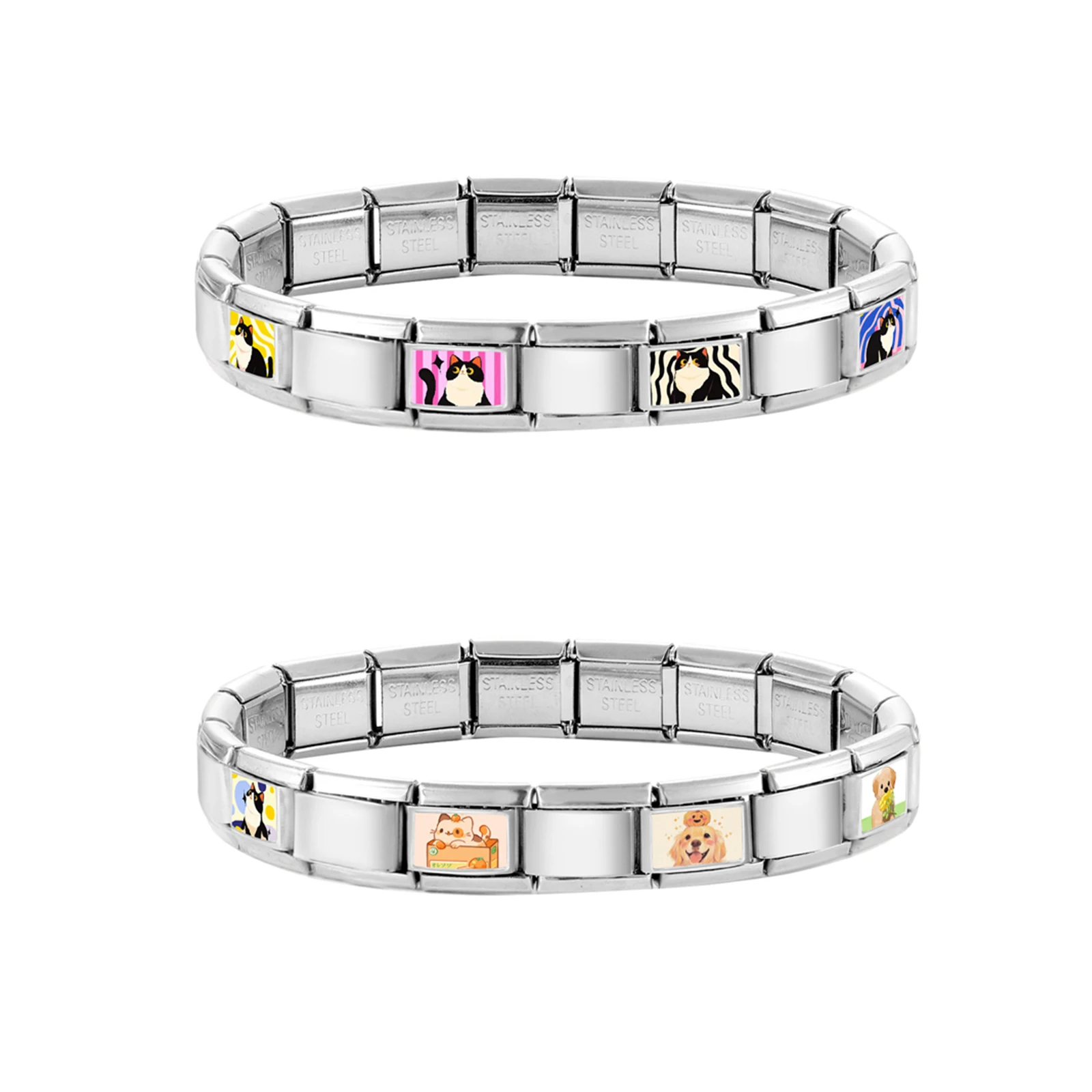 جديد جميل الحيوانات الأليفة القطط والكلاب وصلات سحرية إيطالية تناسب 9 مللي متر سوار الفولاذ المقاوم للصدأ النساء الرجال DIY بها بنفسك صنع المجوهرات #1