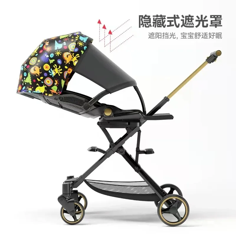 Playkids Proco X6-3 Baby Stroller Can Sit and Lie Light Folding Trolley High-view Baby Stroller  Baby Strollers