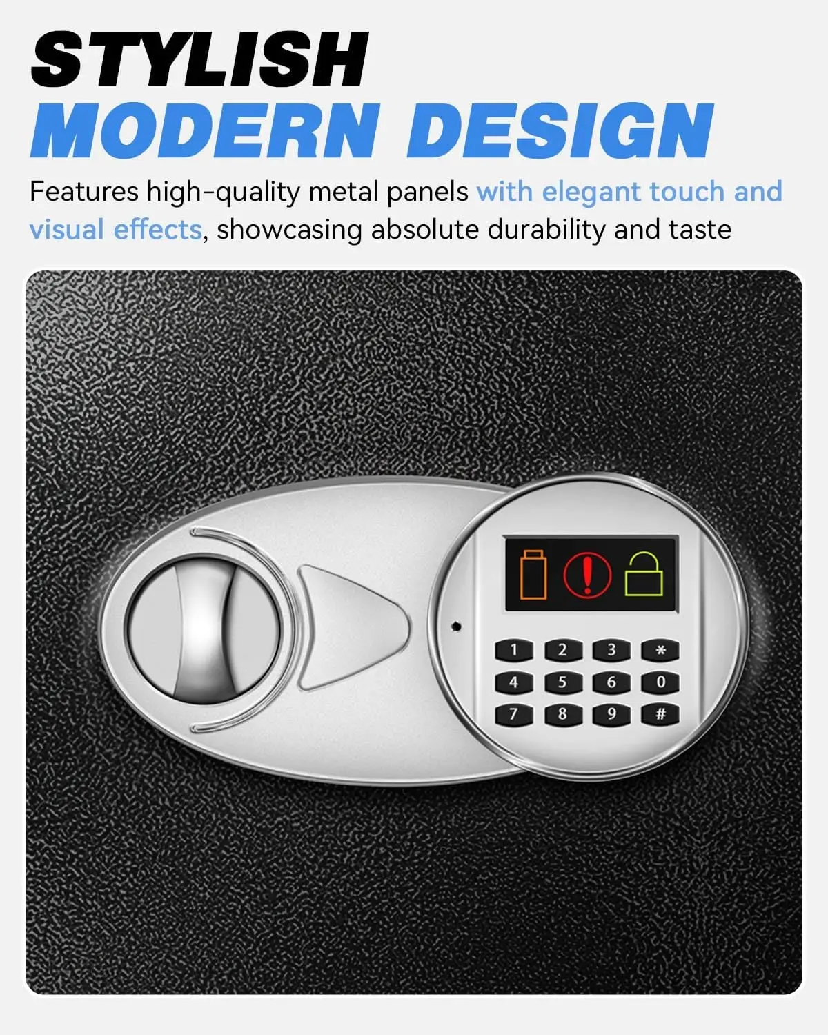 3.5 Cu Ft Fireproof Waterproof Safe Box for Home Use-Steel Electronic Digital Safety Box Personal Security Lock Box with Sensor