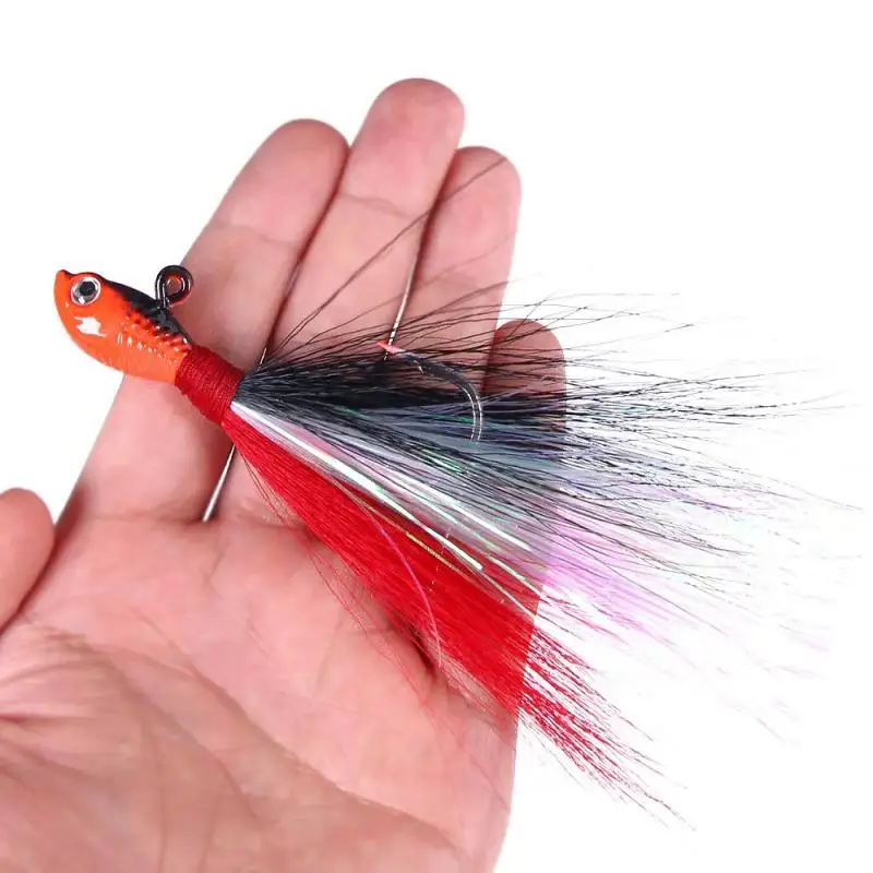 Jig Head Sea Fishing Wobbler Bait Multicolor Trout Bass Jig Fishing Head Hook Fishing Bucktail Jig Fishing Accessories