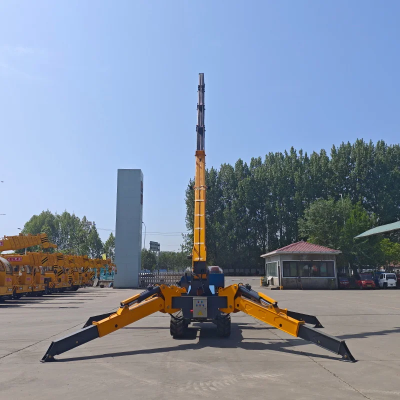 جديد 3T 5T 8 T10Ton كرين البناء رافعة عنكبوت صغيرة مجنزرة مع جهاز التحكم عن بعد #6