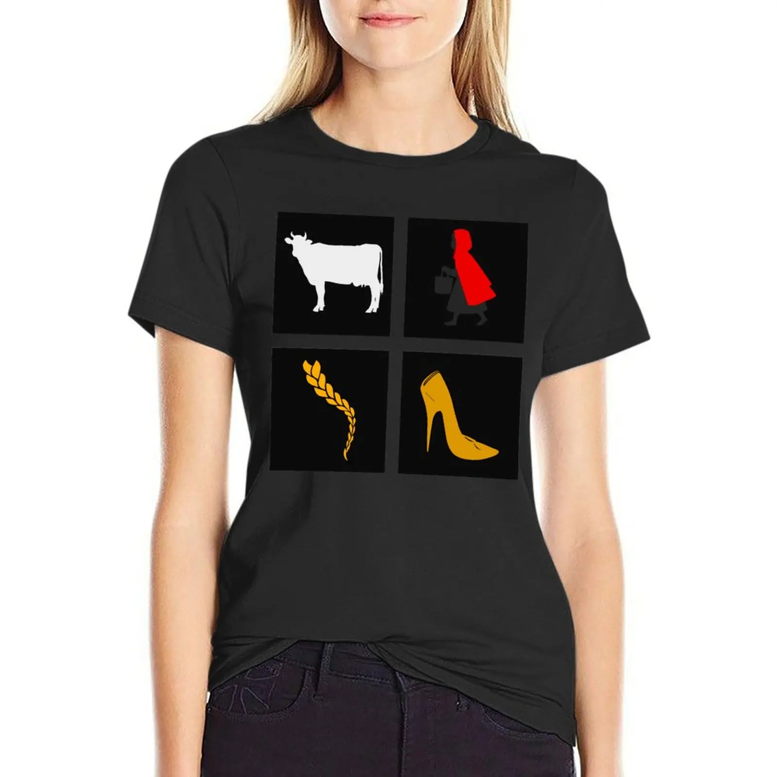 Cow, cape, hair and slipper T-Shirt summer top summer tops T-shirts for Women